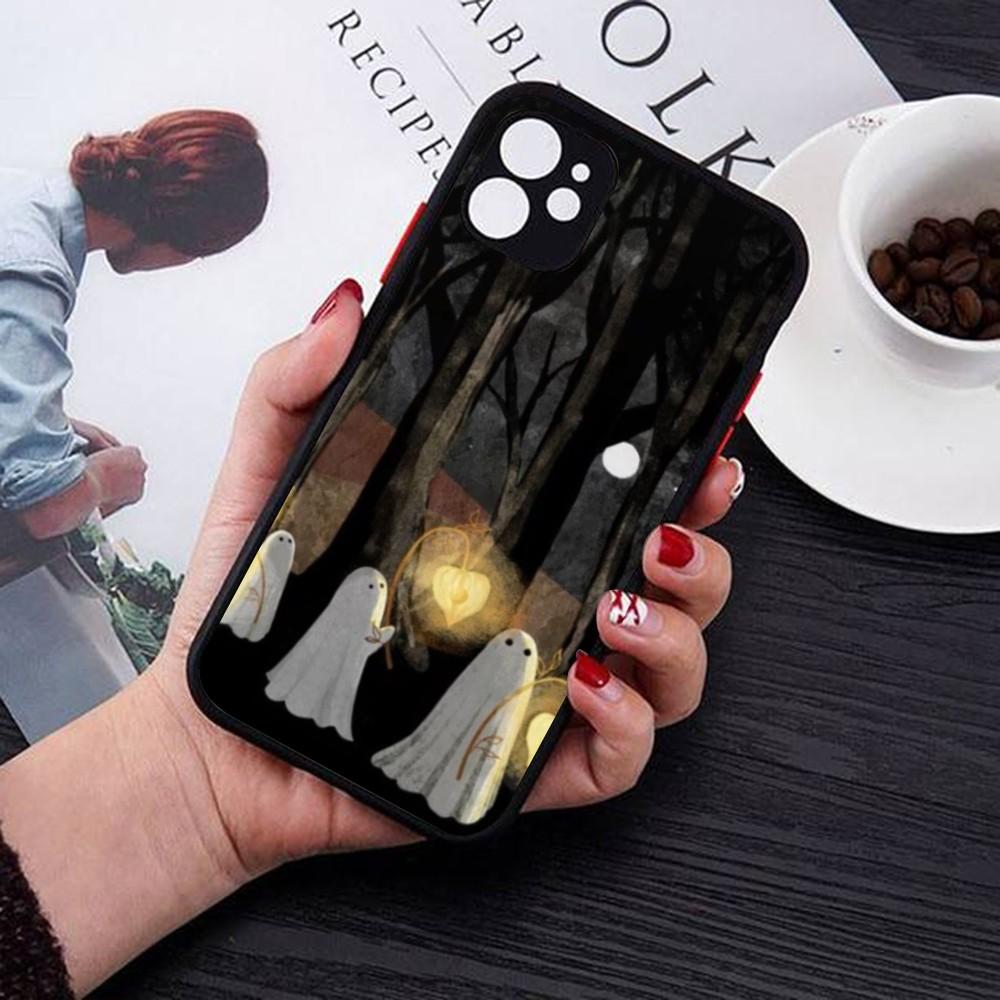 Little Ghost Phone Case For IPhone 14 11 12 13 Mini Pro Max 8 7 Plus X XR XS MAX Translucent Matte Cover