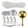 Outdoor Flagpole Hardware Repair '' Topper Gold Ball 4'' Cleat Hook 4pc Flag Clip Hooks