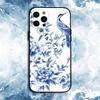 Blue white Porcelain Pattern Phone Case For iPhone17,16,15,14,13,12,11 Plus,Pro Max, Soft Silicone Black Cover