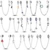 Copper Plated Clip Shiny Cz Heart Clip Charm Flower Bead Safey Chain Stopper Fit Original Bangle Bracelet Jewelry Diy