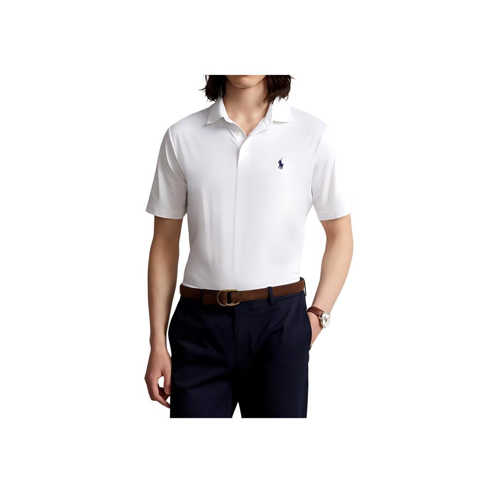 Polo Ralph Lauren SS24 Polo à Manches Courtes Brodé Côtelé Homme hauts Blanc 710864868-004
