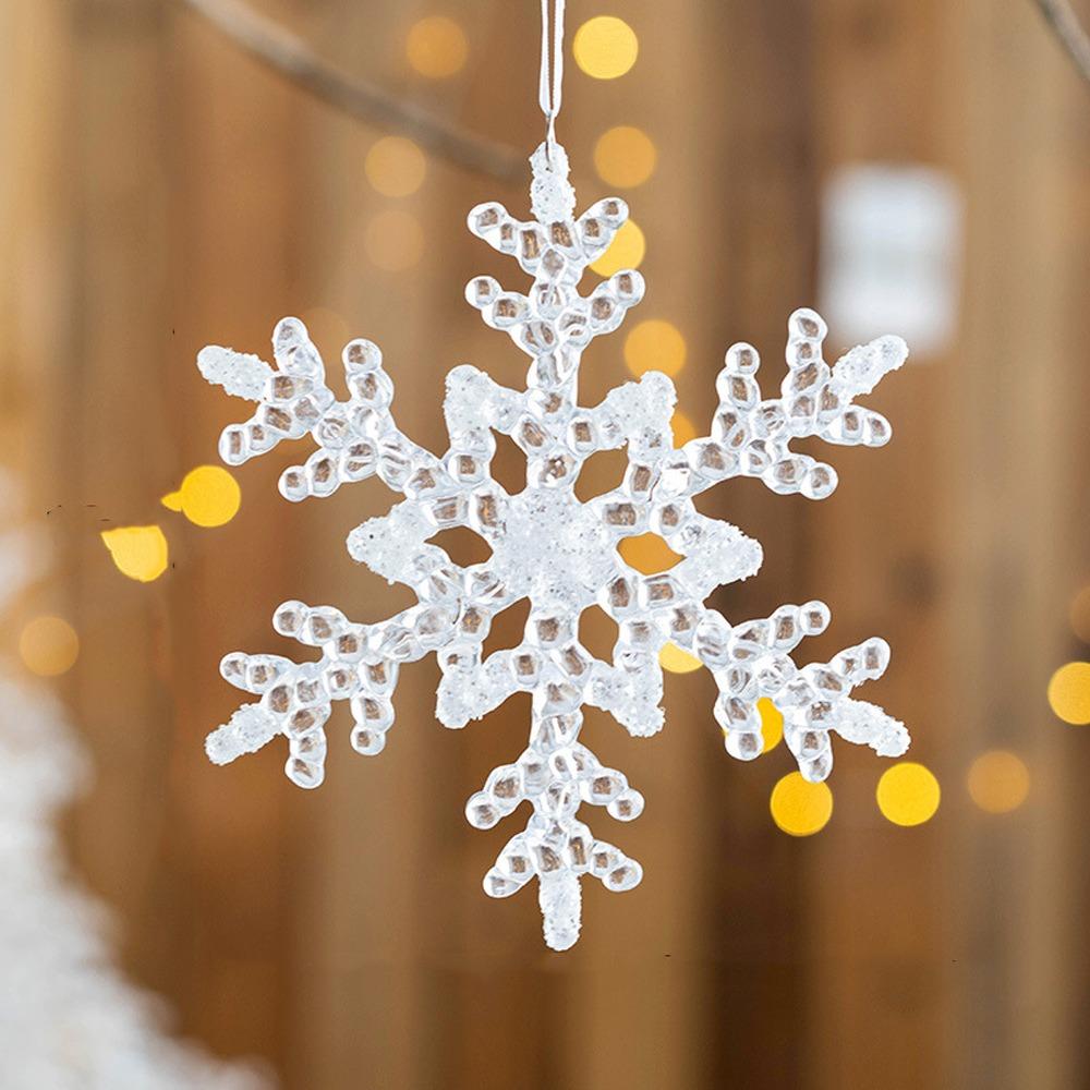 Transparent Artificial Snowflake Decoration Xmas Tree Hanging Pendant  Merry Christmas Decoration