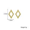 Simple Geometric Rhombus Hollow Line Creative Stud Earrings for Women Personality Temperament Minimalist Jewelry
