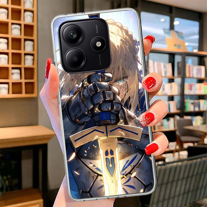 

Fate Zero Stay Night Saber Phone Case For Xiaomi Redmi Note 15 14 13 12 11 10 Pro Plus 14S 12S 11S 11T 11E 10S Soft Fundas Shell Redmi Note 11S 4G