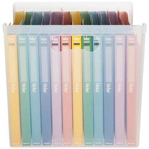 Nakabayashi Index File Box Document Storage Case F4 Clear Fubo I-F4C