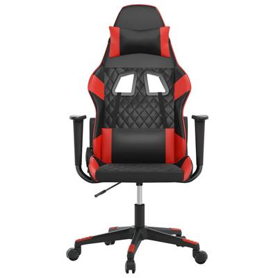 Gaming Chair with Massage Function Black and Red Artificial Leather