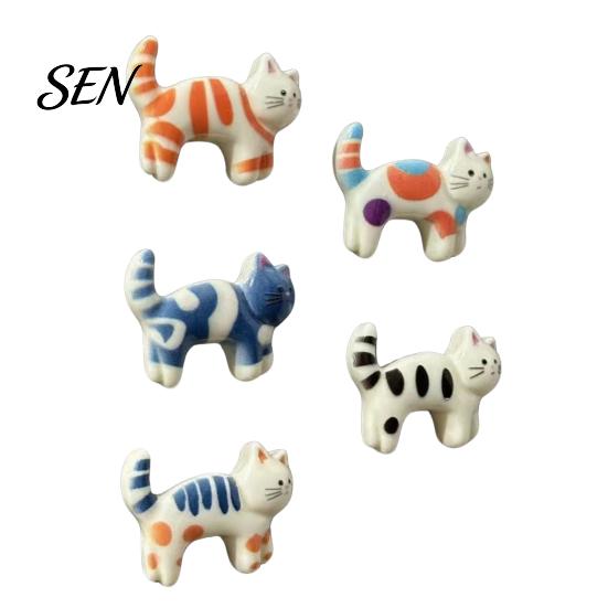 Decorative Fridge Magnets 5Pcs Cartoon Cat Refrigerator Magnet Set, Hand-painted Kitten for Kitchen Gadgets Locker Whiteboard, Decoration Accessories,