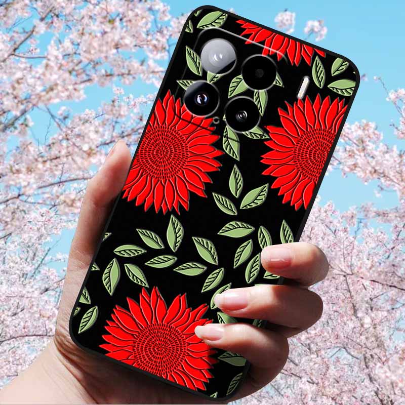 For Xiaomi 15 Pro 5G 6.73"Cases 3D Relief Soft Silicone Cover Retro Embossed for Xiaomi 15 5G Phone Mi 15pro 15 3D Soft TPU Case