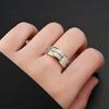 Fashion Couple Rings Luxury Gold Color Women Heart Zircon Wedding Rings Set Men Stainless Steel Ring Wedding Band Jewelry Gifts