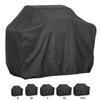 Black BBQ Cover Anti-Dust Waterproof Heavy Duty Grill Cover Rain Protective Round Rectangle Outdoor Barbecue Cover Accessories