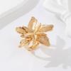 Verstellbarer Metall-Blumenring Zink Zinklegierung Unregelmäßiger Geometrischer Blütenblattring Gold Großer Floraler Ring Party