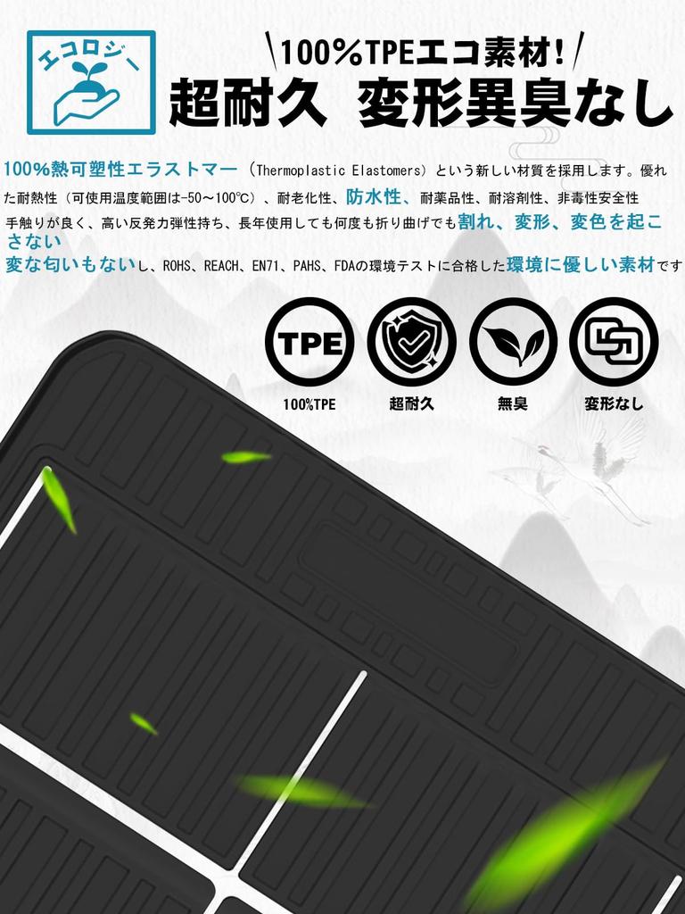 Ruiya Faltbare Neue Toyota Land Cruiser 250 Kofferraummatte Rücksitzmatte Land Cruiser 250 Kofferraumwanne 3D Kofferraummatte Wasserdicht TPE Material Fleck