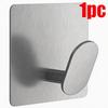1/1pc Bathroom Stainless Steel Robe Hook Multi-Purpose Adhesive Wall Towel Hook Home Kitchen Hardware Sundries Storage Hooks
