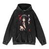 Cotone Pesante Lavato Retrò, Maglione Retrò Streetwear Anime con Cappuccio 440G