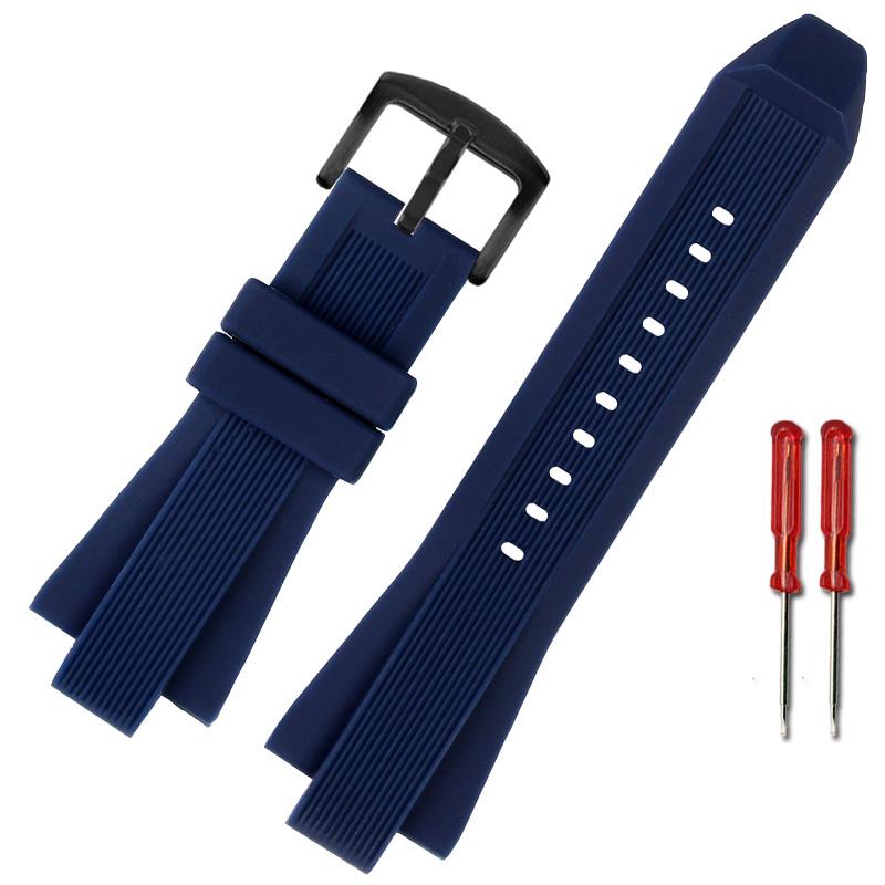 Uhrenarmband aus Silikonkautschuk, konvexe Schnittstelle, 13 mm, für MK MK8184 MK8295 MK8296 MK8445 MK8152, Uhrenarmband für Herrenuhren