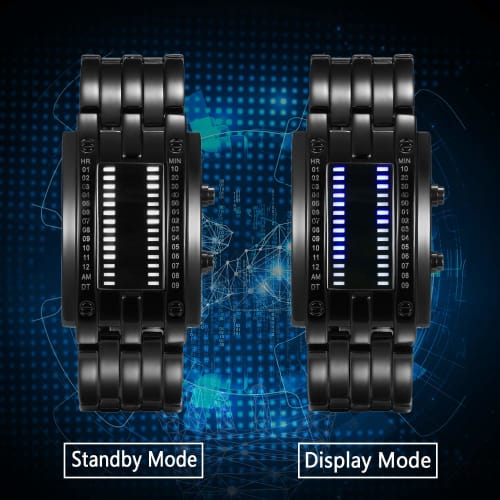 JEWELRYWE Men's LED Watch, 3ATM Water Resistant, AM/PM Date Display, Popular and Stylish for Business and Casual Fashion, Perfect for Family, Friends,