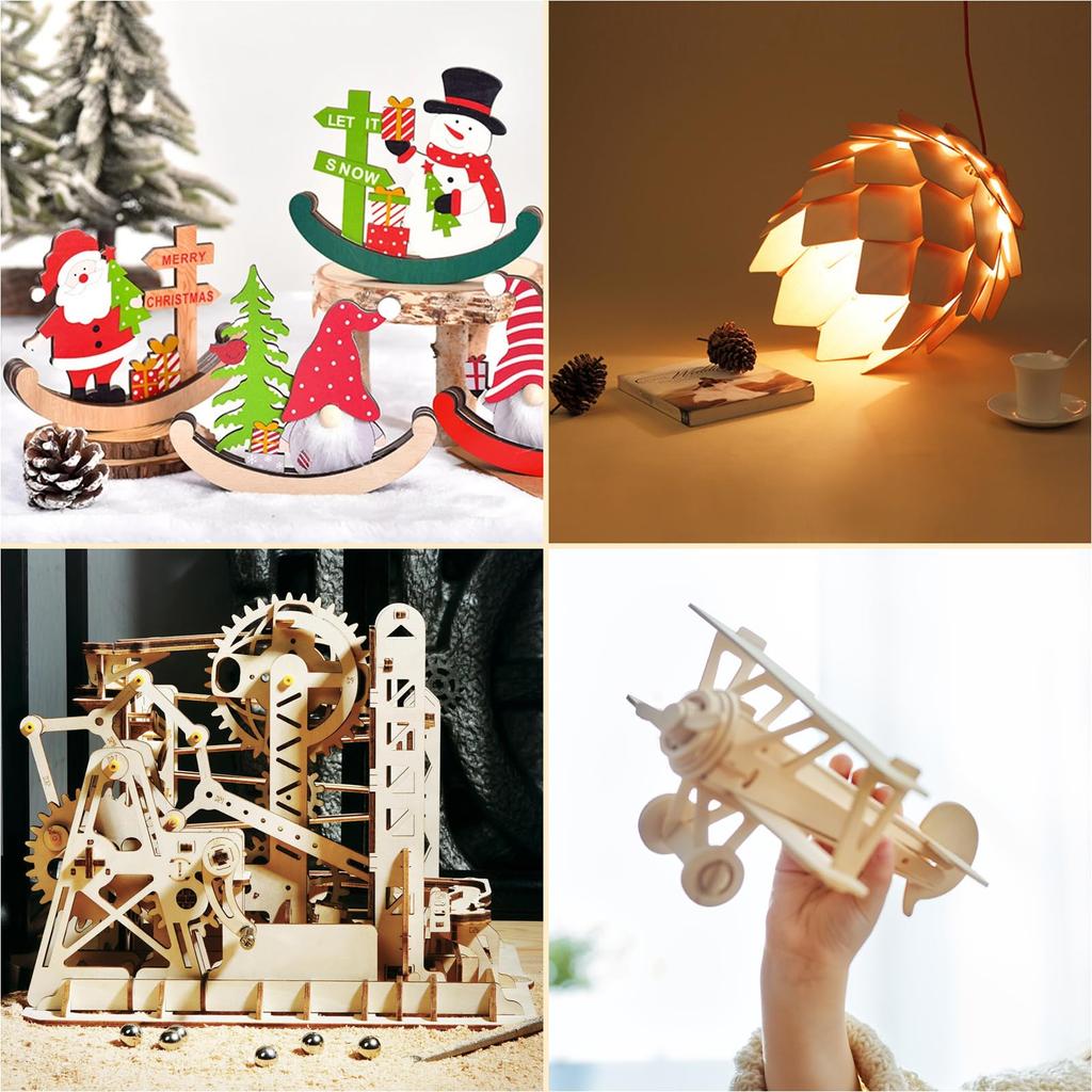 Set of 12 Wooden Planks, 300mm X 200mm, 3mm Thick. Ideal for DIY Projects, Hobby Crafts, Model Making, and More. Ultra-thin, Unpainted, Perfect for Ha