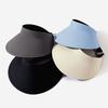 Breathable Seamless Visor Cap Large Brim Women Sun Hat Simple Beach Cap  Sunshade