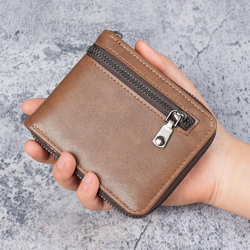 

Men s Retro Wallet: Large Capacity, Multi-Card Slots, Coin Pocket, Fashionable Card Holder Coin Purse. коричневий