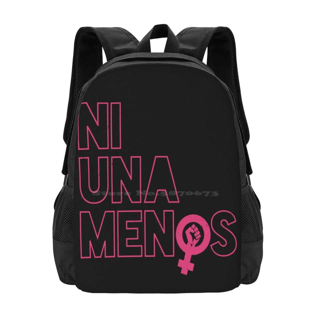 Not One Less-Girl Power Fashion Pattern Design Travel Laptop School Backpack Bag Girl Power Feminist Feminism Woman Pink Female