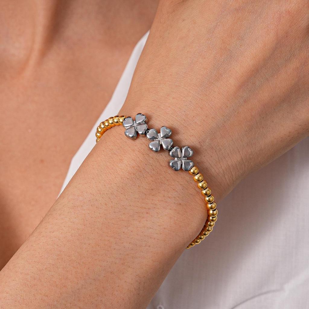 Titanium Steel Star Bead Bracelet - Elegant Design with a High-End Luxury Feel for Women