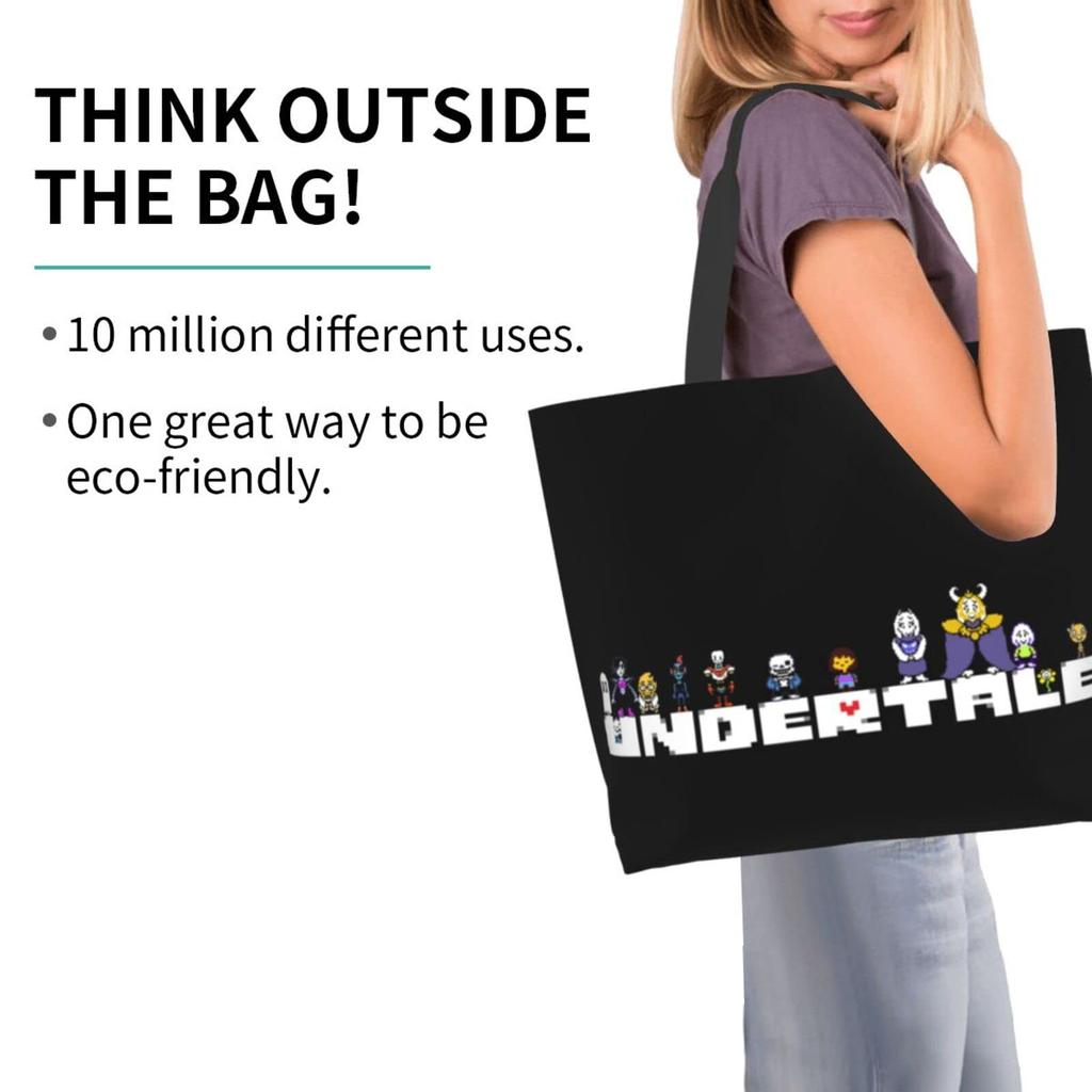 Undertale Body Shopping Large Capacity Tote The Makeup Eco Convenience Store Shopping Durable Convenience 50cm Wide X 40cm High X 15cm Thick [JMI]
