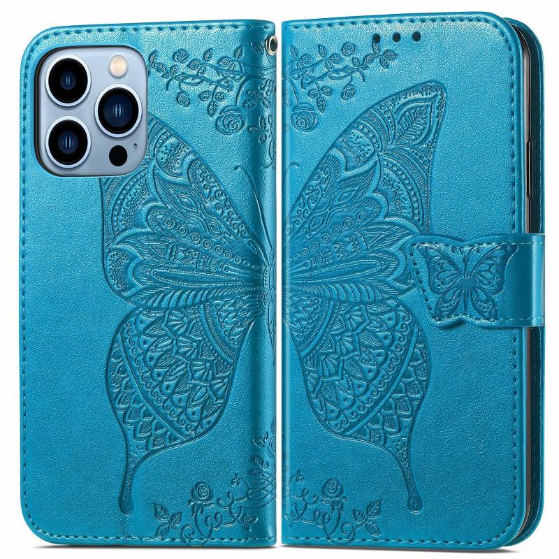 Shockproof Printed Butterfly Leather Flip Wallet Card Holder Case For iPhone 17 Air 16 15 14 13 12 Pro Max Plus 16E Phone Cover