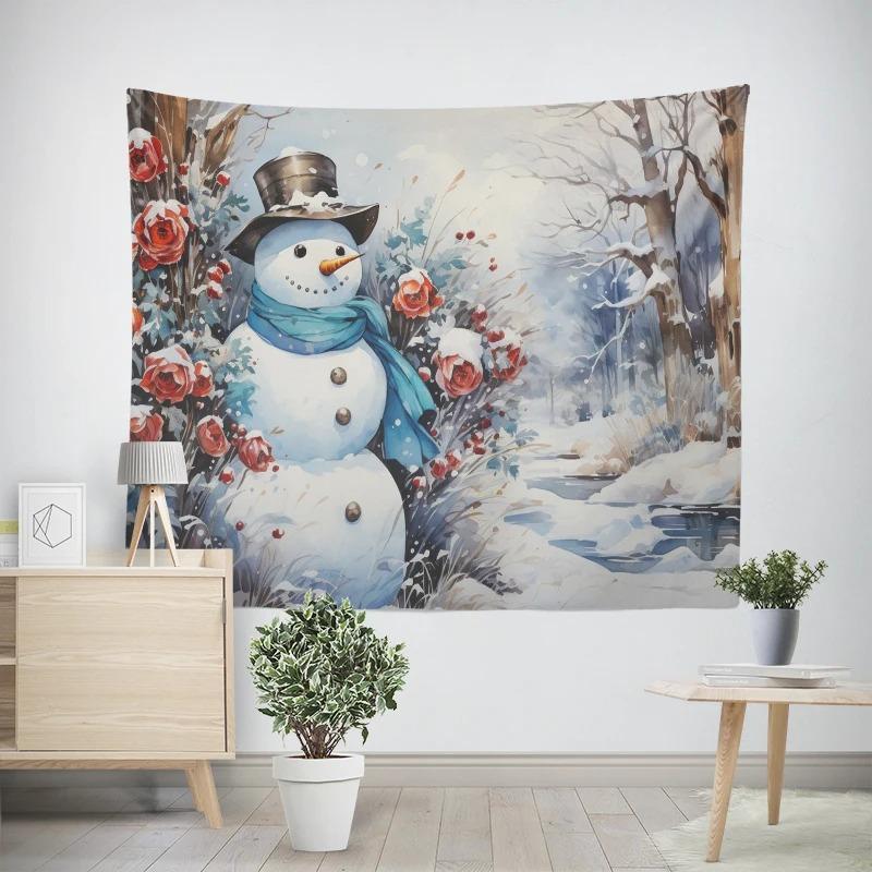 Новогодний рождественский милый узор снеговика для гостиной и спальни — фото 3