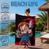 Chucky's Halloween Horror Beach Towel, Microfiber Beach Towel, Perfect For Pool, Beach, Travel, Home Decor Beach Party Fan gifts