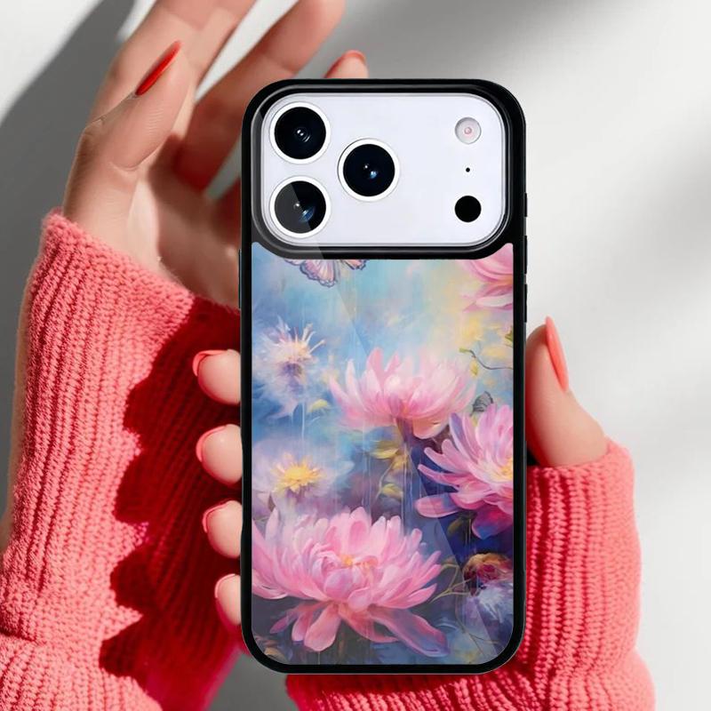 Oil Painting Boho Flower Art Phone Case for iPhone 17 Air 16e 15 14 13 Pro Max Back Cover for 12 11 Pro Coque