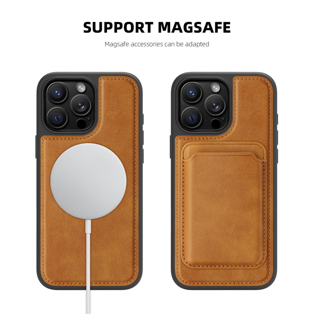 Premium Leder MagSafe Hülle für iPhone 11 12 13 14 15 16 Serie–Militärischer Schutz, Stark MagSafe Kompatibel, Stilvoll&Langlebig (Mehrere Farben)