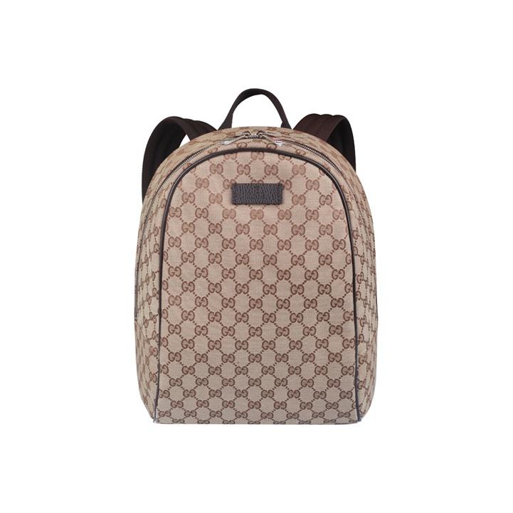 Gucci Vintage Logo Textilní a Kožený Batoh Unisex Batohy Ebenově Hnědá 449906-KY9NN-9873