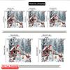 2pcs 2D Flat Printing Merry Christmas Popular Window Drapes Snowman Christmas Forest Animals Holiday Polyester Without