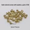 Golden, Silver, and Black Self-Tapping Wide Head Screws with Washers