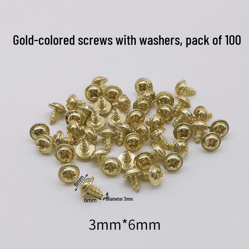 Golden, Silver, and Black Self-Tapping Wide Head Screws with Washers