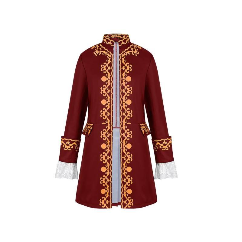 Epic Fantasy Mens Tailcoat Jacket With Stand Collar For Cosplay Events