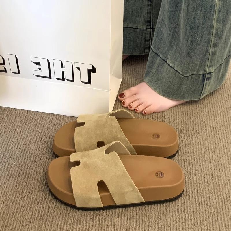 Thick-bottomed versatile beach slippers for women to wear in the summer of 2025, the new H non-slip thick-bottomed explosive casual cool slippers