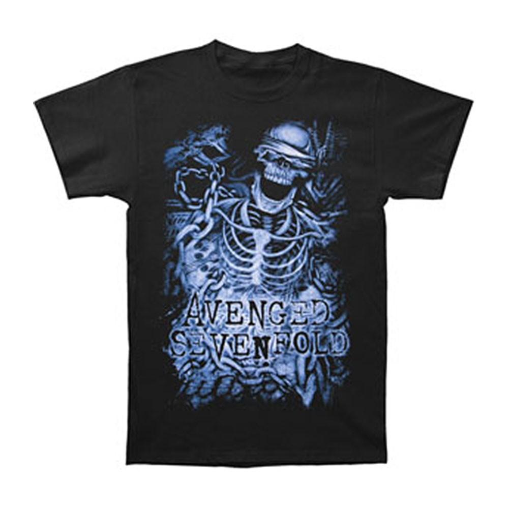 Men s Avenged Sevenfold Chained Skeleton T-shirt Large Black S