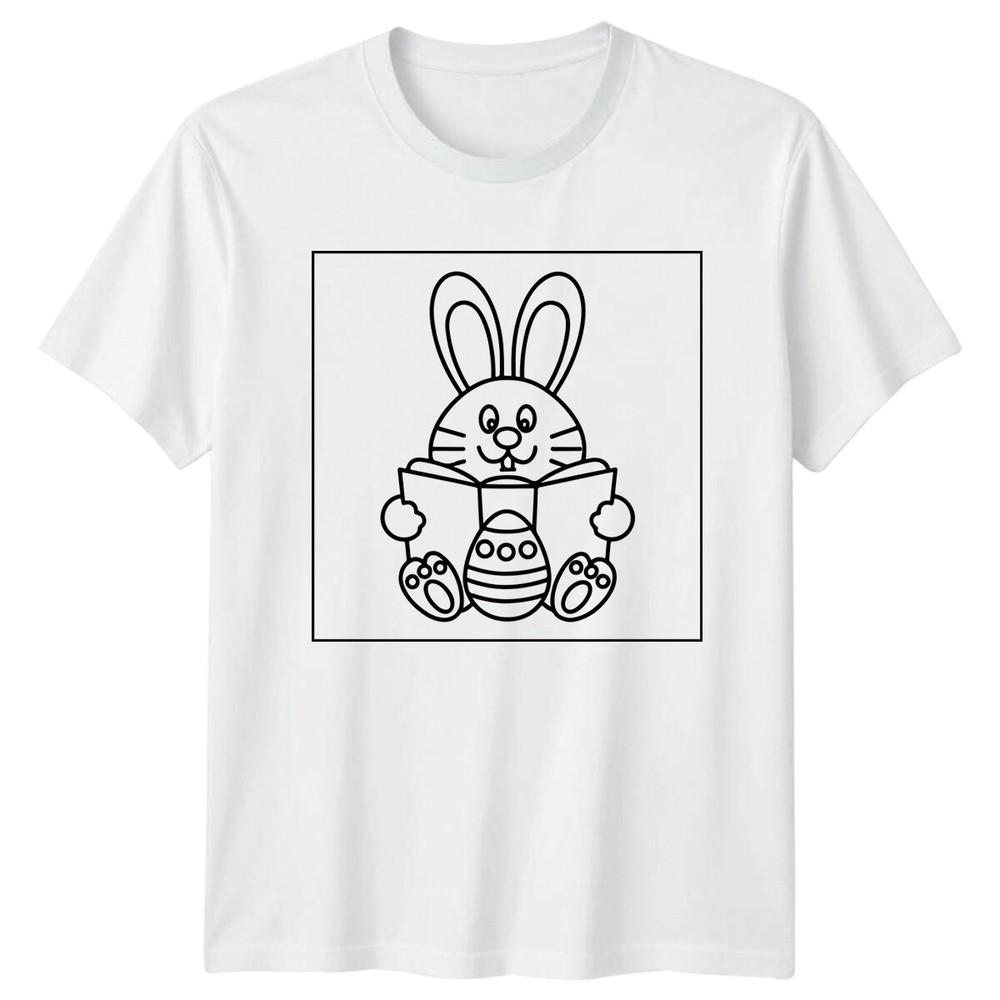Easter Bunny Reading Book Holidays Unisexs TShirt Unisexs Tee Graphic S