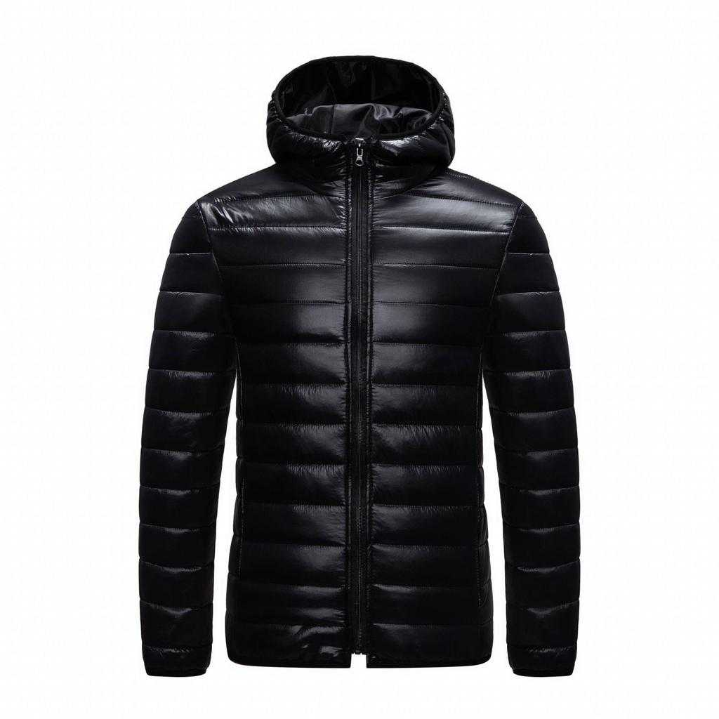2025 Men's Winter Hooded Cotton Jacket - Casual Lightweight Padded Short Coat