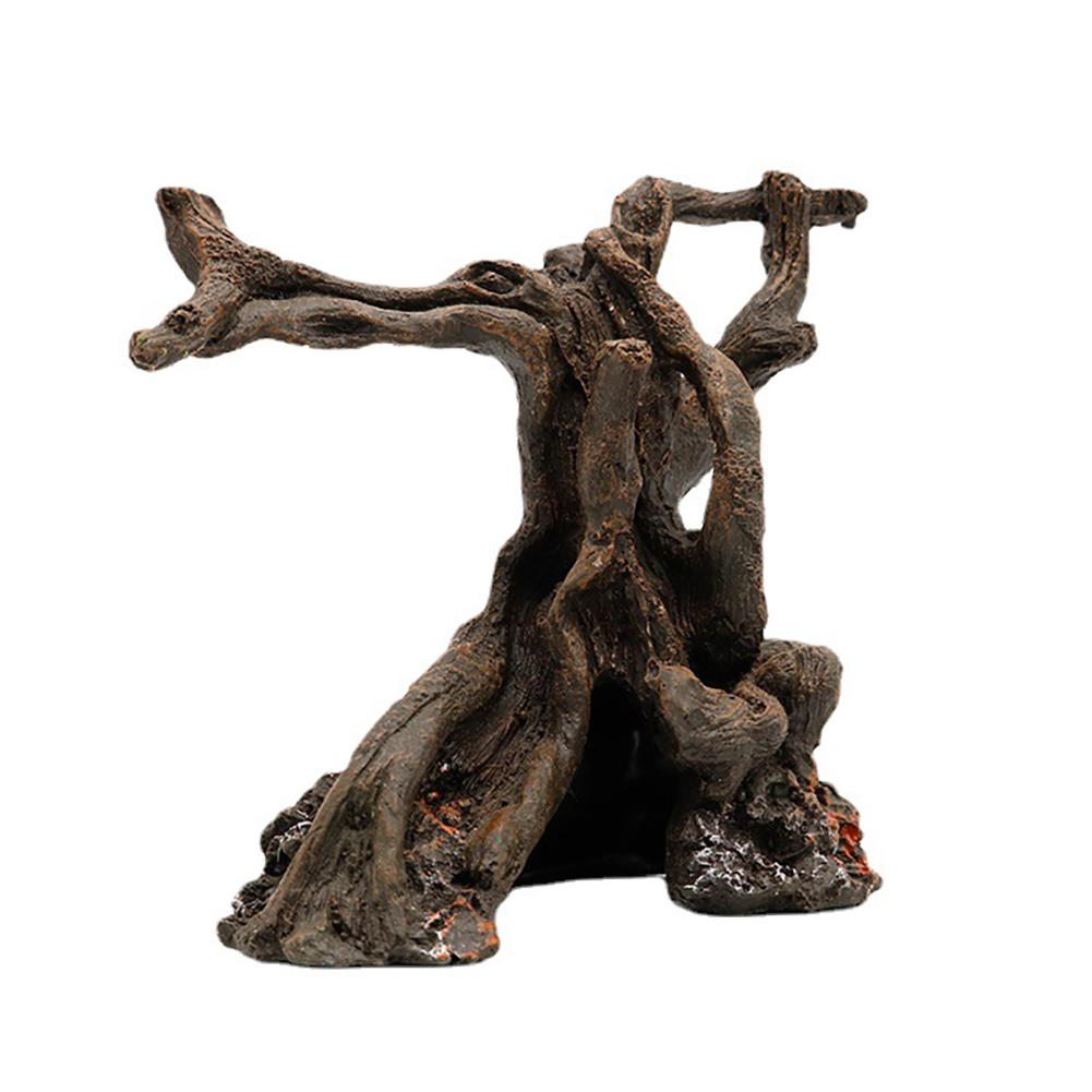 Hermit Crab Climbing Toy Resin Tree Trunk Ornament Aquarium Decoration For Reptile Lizard Newt Hermit Crab