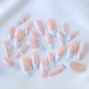 European And American Manicures Are Simple, Small, Fresh, Light Blue French Butterfly Pearl Long Almond Armor