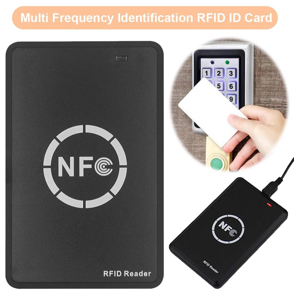 NFC Smart Card Reader Writer 13.56MHz/125KHz/250KHz USB Programmer RFID Copier/Duplicator Card ID IC Decoder Door Access System
