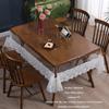 PVC Waterproof Soft Glass Transparent Table Cloths Rectangular Plastic Round Tea Table Lace Dust Table Cover Wedding Party Decor