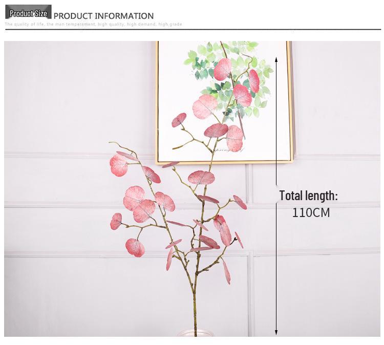 French Round Eucalyptus & Apple Leaf Simulated Plant for Wedding & Home Decor