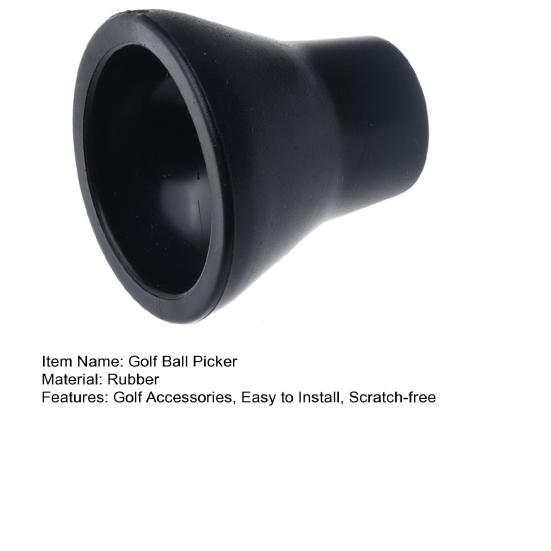Černý gumový sběrač golfových míčků, přísavka na sbírání golfových míčků, nástroj na sbírání míčků pro grip golfové hole, golfové příslušenství