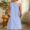 Women's Round-neck Button-and-shoulder Pocket Casual Dress