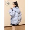 ZIHAN Women's Sweet Bow Stand-Collar Hooded Short Down Jacket