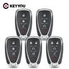 KEYYOU 1 Stück Fernbedienung für Autoschlüsselhülle für Chevrolet Cruze Malibu Camaro 2/3/4/5 Tasten Schlüsselanhänger Gehäuse