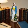 Jesus Statue with LED Lighted Flowers USB Powered Jesus Figurine Blessed Religious Sculpture
